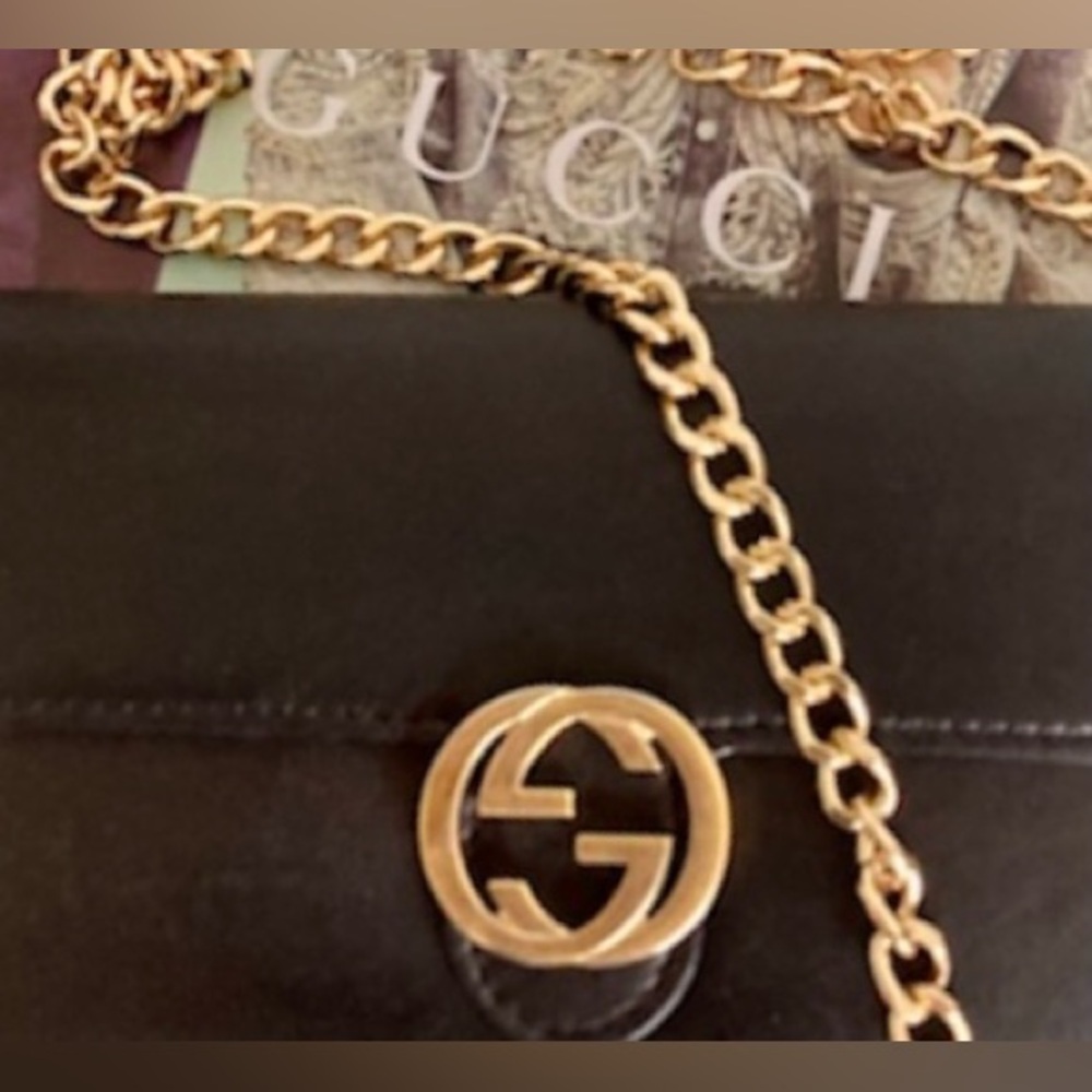 Gucci Black Leather Wallet. Customized